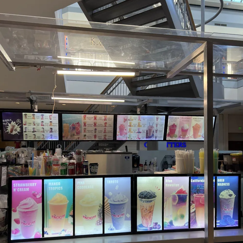 Smoothie menu displays at BoBa Cha Bubble Tea & Smoothies House, a Cafe in Baltimore